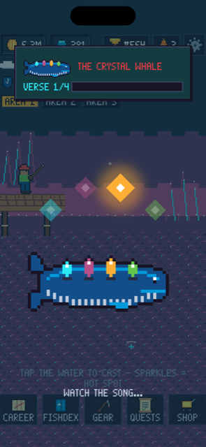 The Crystal Whale singing his pattern