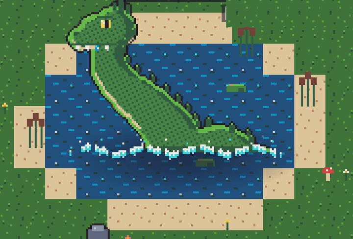 Lagoo Ness surfaced in the middle of a lagoon